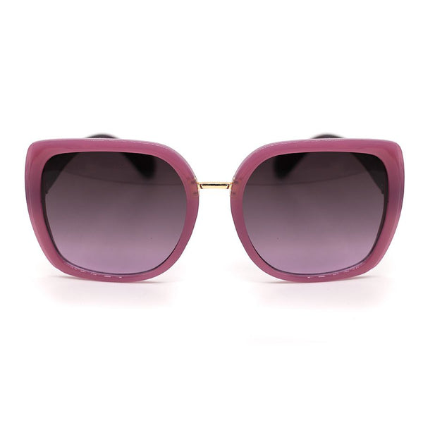 Recycled oversize sunglasses in opaque pink