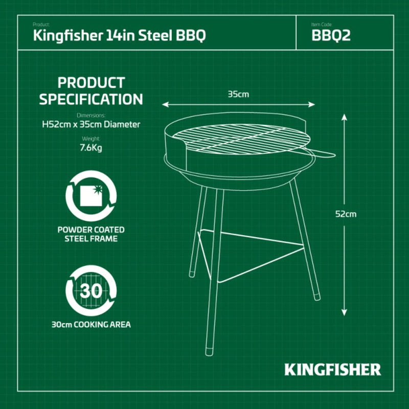 Kingfisher Red & Black Steel BBQ