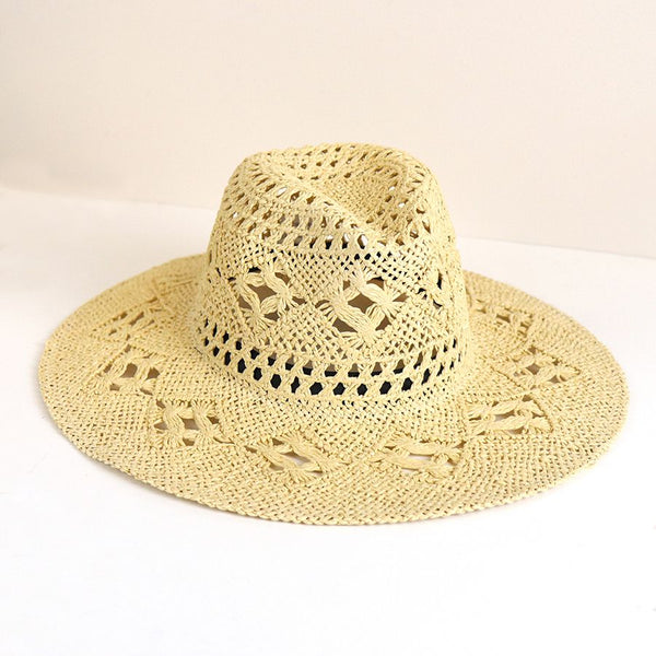 Natural woven paper summer hat