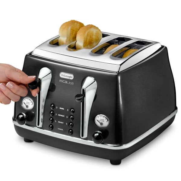 Icona Micalite 4 slice Black Toaster