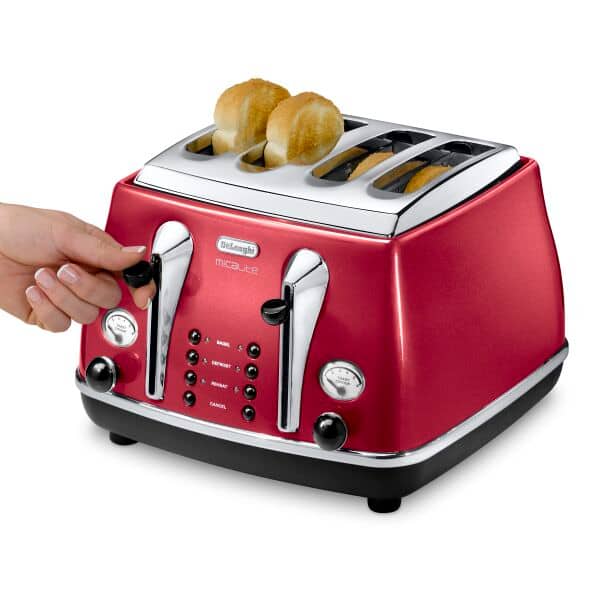 Icona Micalite 4 slice Red Toaster