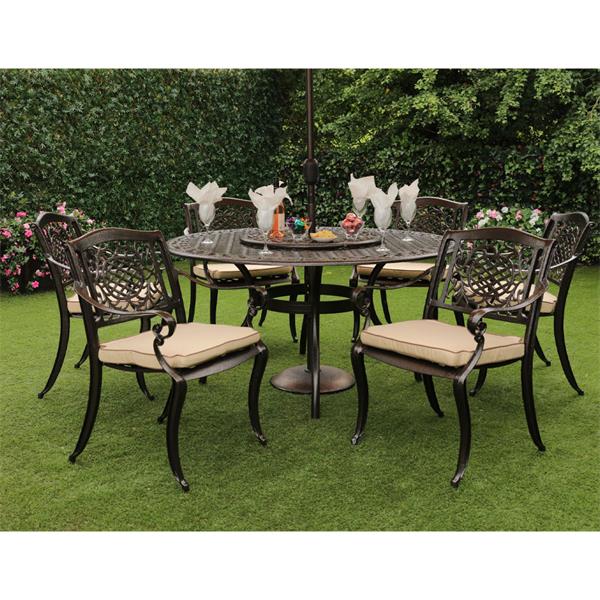 Ballygowan 6 Seat Set with Oval Table & Lazy Susan (Bronze)