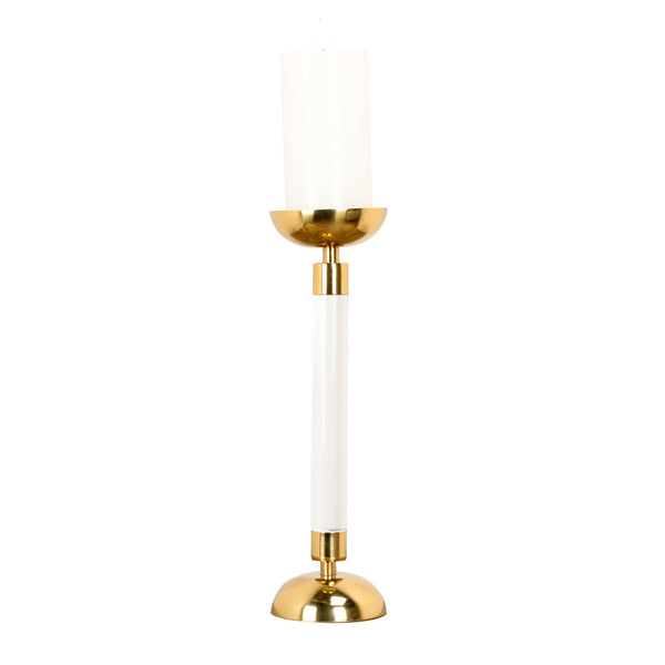 Alani Acrylic Pillar Candle Holder Gold 35cm