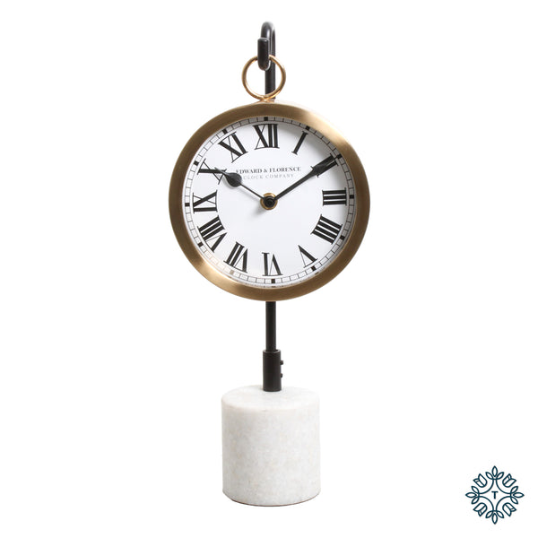 Edward and florence hanging clock with marble base 39cm