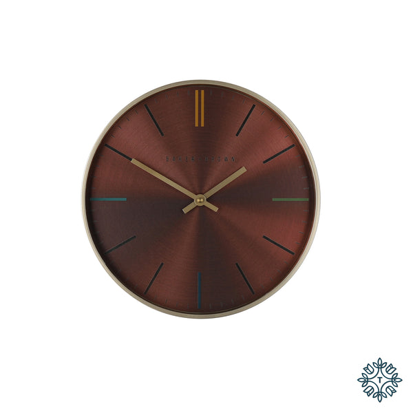 Baker and brown metallic clock red 30cm