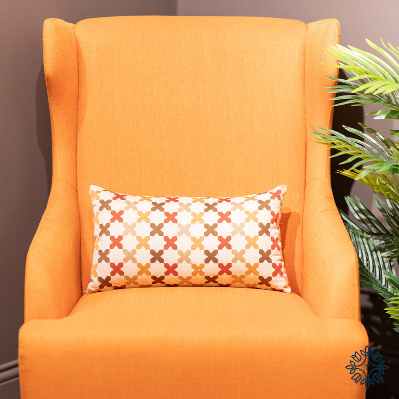 Lauren high back chair with cushion orange