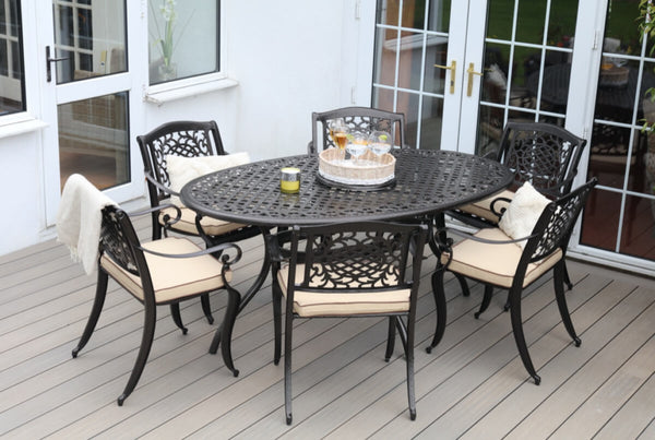 Ballygowan 6 Seat Set with Oval Table & Lazy Susan (Bronze)