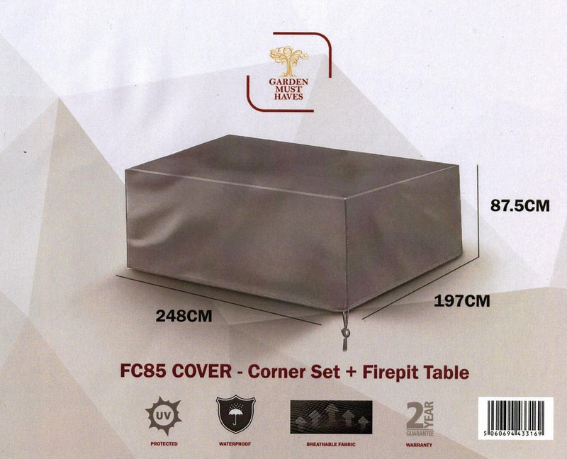 Corner Set + Fire pit Table cover (248cm x 197cm x 87.5cm)