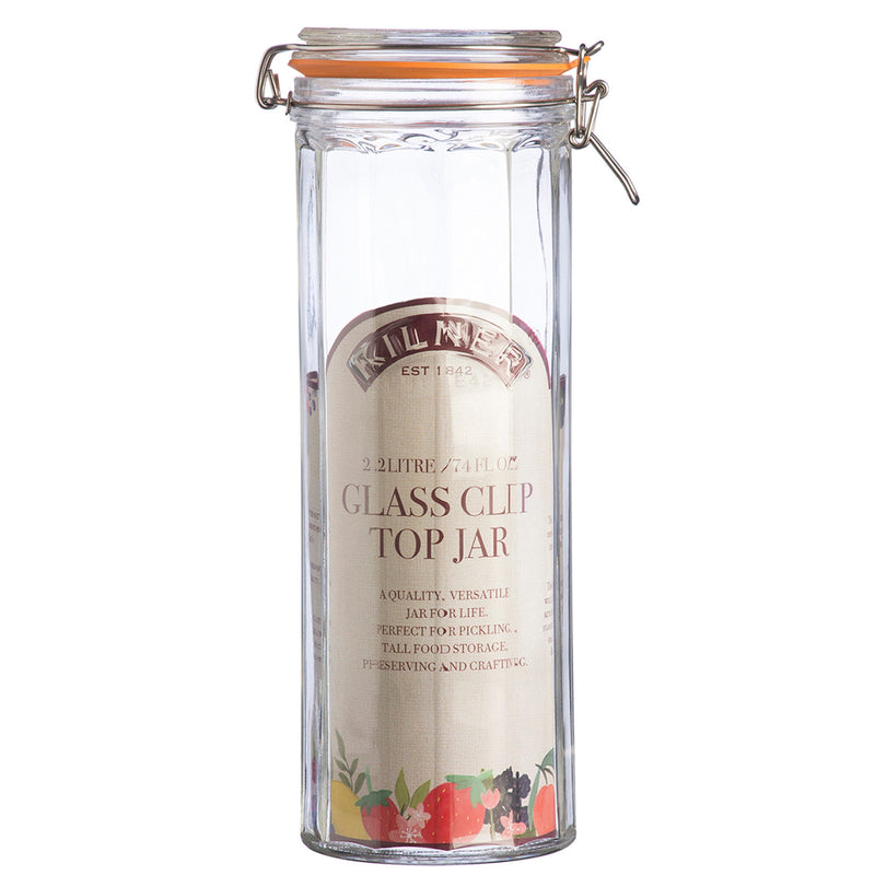 Facetted Clip Top Jar 2.2 Litre