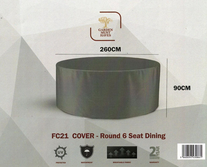 Round 6 seater dining cover (260cm x 90cm)