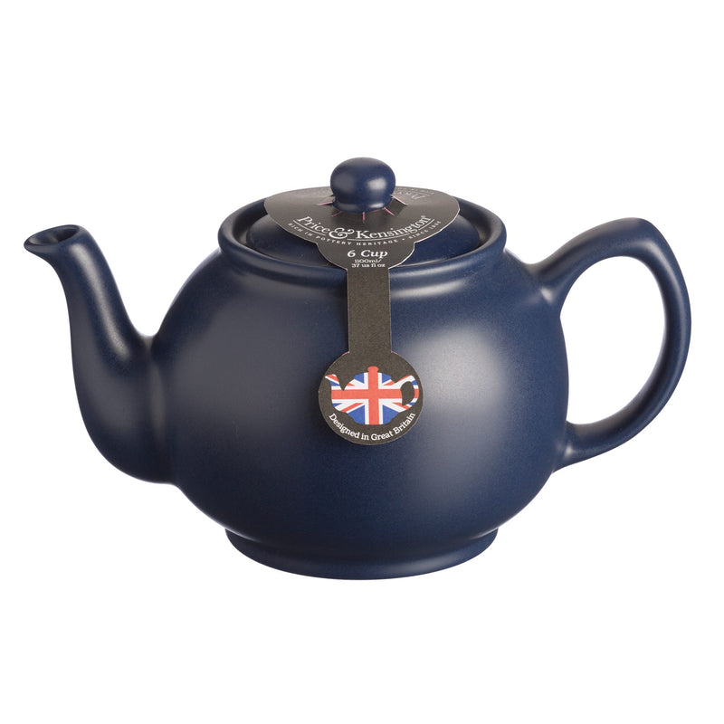Matt Navy Blue 6cup Teapot