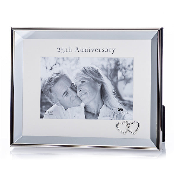 25TH ANNIVERSARY PHOTO FRAME 6" X 4" SILVER PLATED