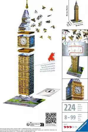 3D Puzzle Building Big Ben - 216 Pieces
