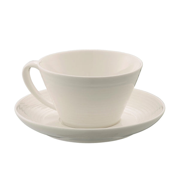 Belleek Living Ripple Tea Cup and Saucer Set of 4