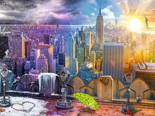 Jigsaw Puzzle New York Summer and Winter - 1500 Pieces Puzzle