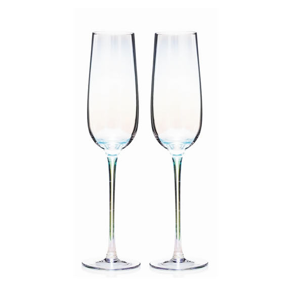 UNICORN LUSTRE FLUTE PROSECCO GLASSES, PAIR, 250ML