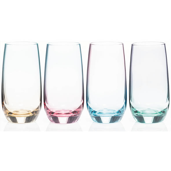 TWO TONE LUSTRE HIBALL GLASS SET (4)