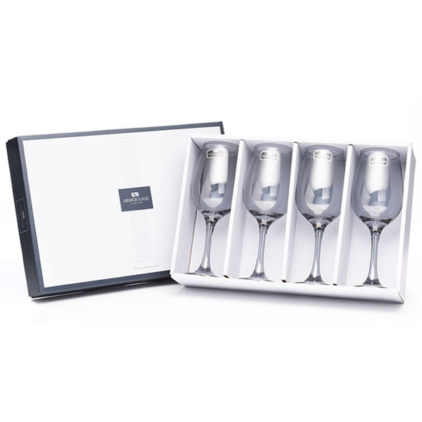 GREY LUSTRE WINE GLASSES, SET 4