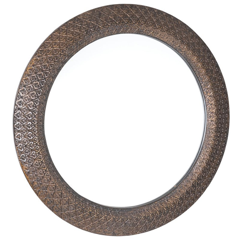 BLACK & GOLD CIRCULAR WALL MIRROR 80CM