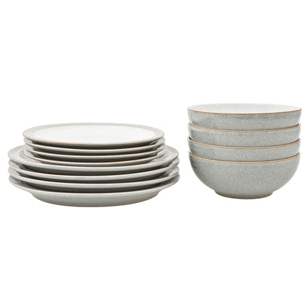 Elements Light Grey Coupe 12 Piece Tableware Set