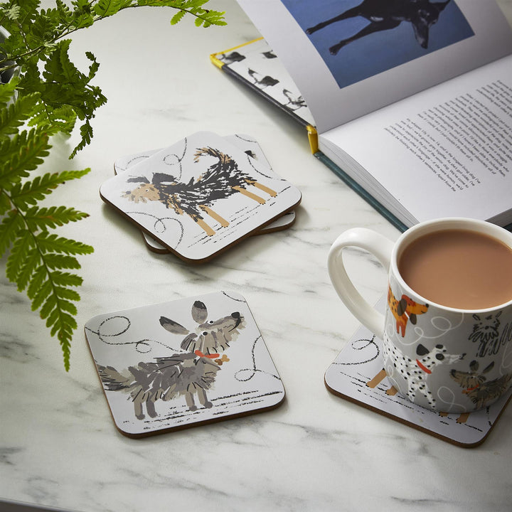 Ulster Weavers Dog Days Coasters - 4 Pack One Size in Grey