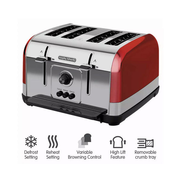 MORPHY RICHARDS Venture Red Toaster | 240133
