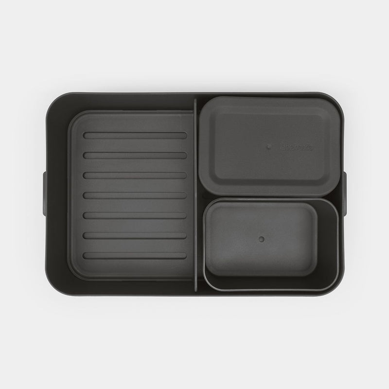 MAKE & TAKE LUNCH BOX BENTO Large, Plastic - Dark Grey