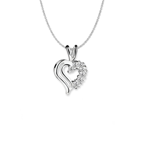 Double Heart Cubic Zirconia Pendant