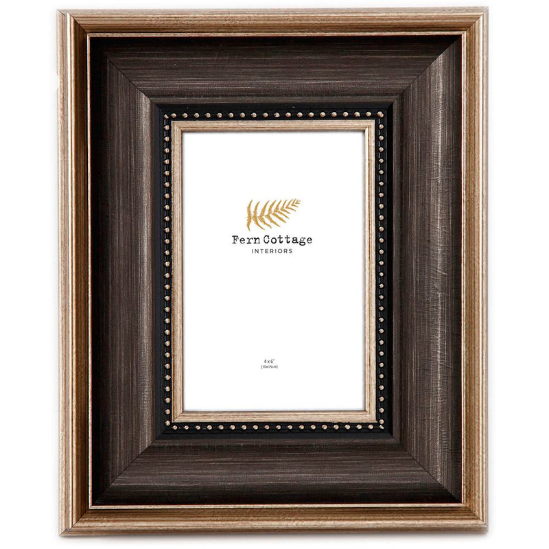 BLACK AND BRUSHED GOLD FRAME 4x6 (H19290)