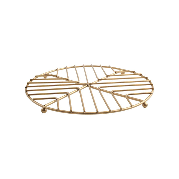 Deco Round Trivet Satin Gold