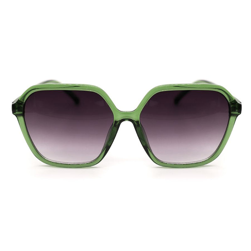 Recycled hexagon sunglasses in emerald green