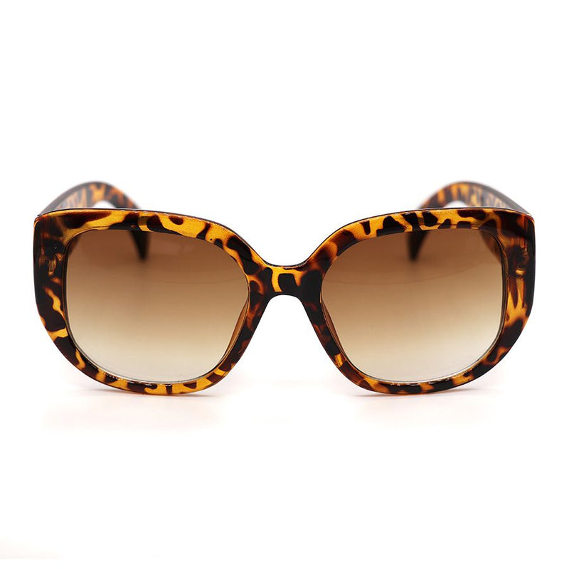 Recycled chunky frame tortoiseshell sunglasses in taupe