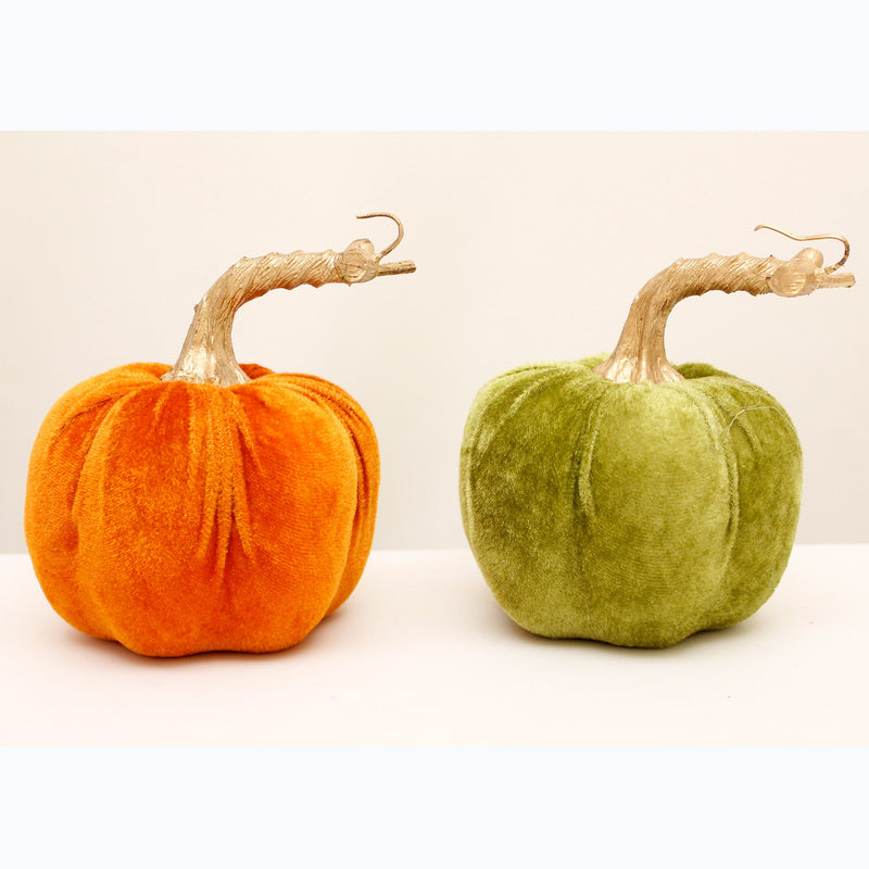 VELVET PUMPKIN 20CM 2 ASSORTED