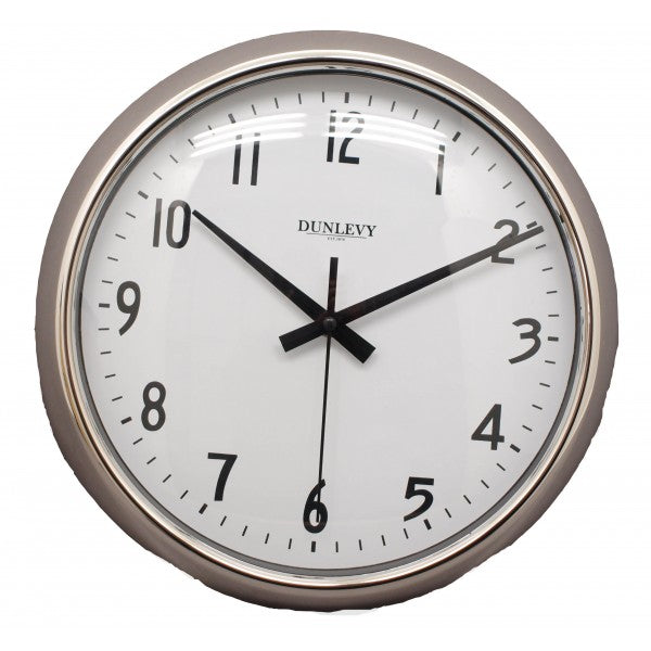 12" Chrome Plastic WallClock