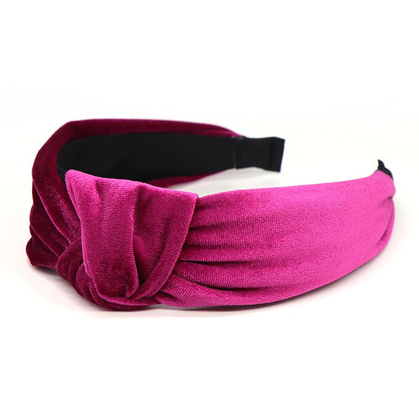 Pink velvet twist knot headband
