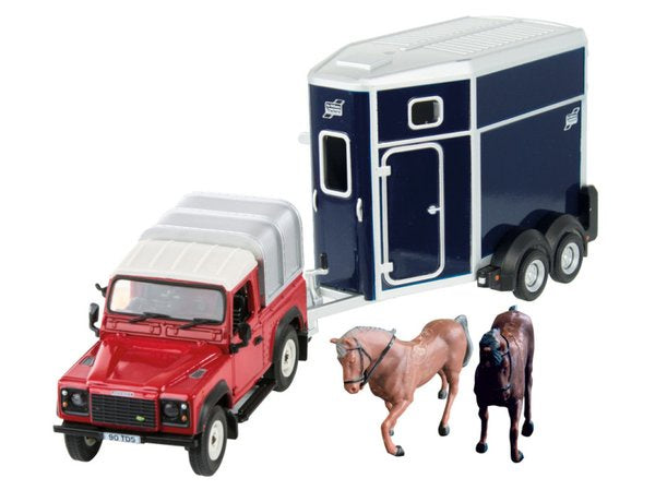 BRITAINS LAND ROVER AND HORSE SET