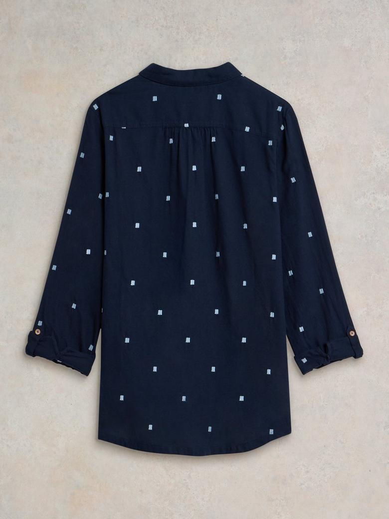 SOPHIE ORGANIC COTTON SHIRT IN DARK NAVY