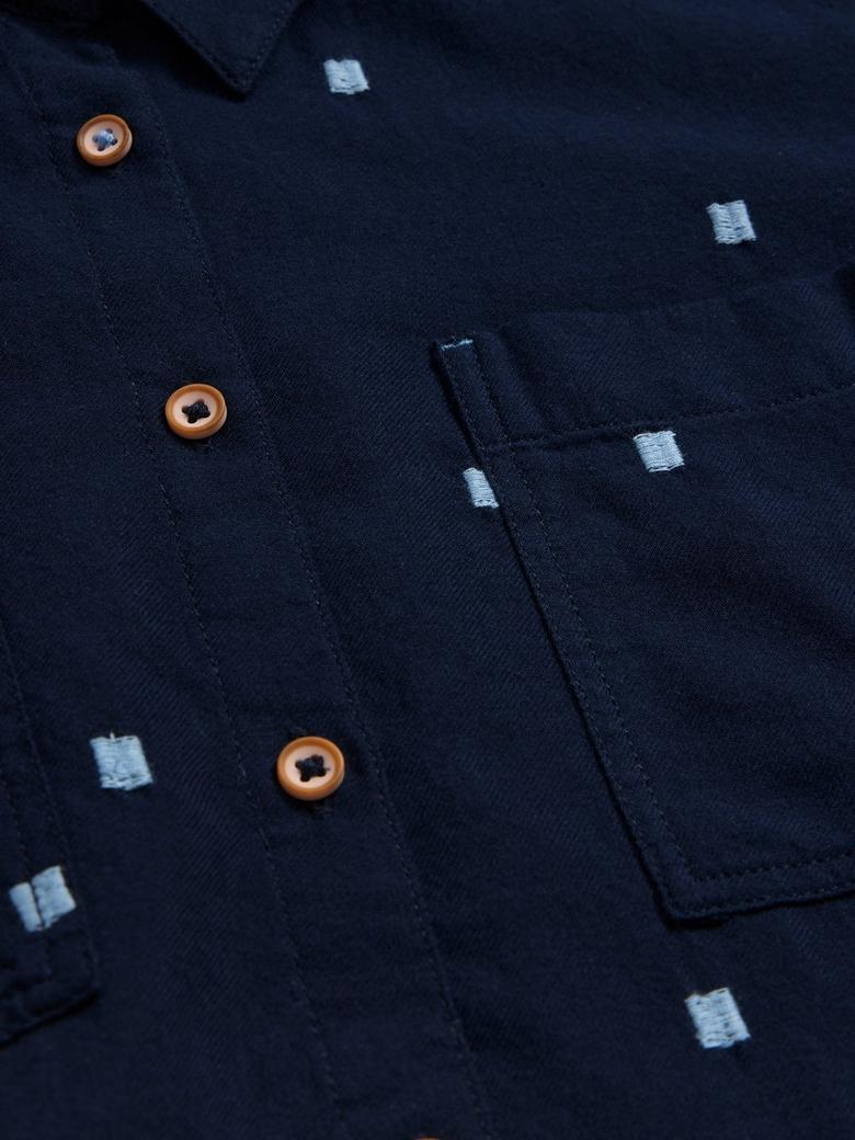 SOPHIE ORGANIC COTTON SHIRT IN DARK NAVY