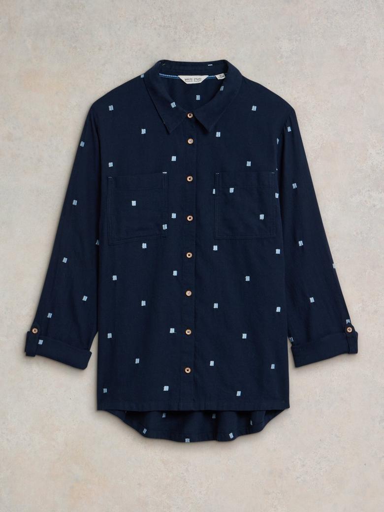 SOPHIE ORGANIC COTTON SHIRT IN DARK NAVY