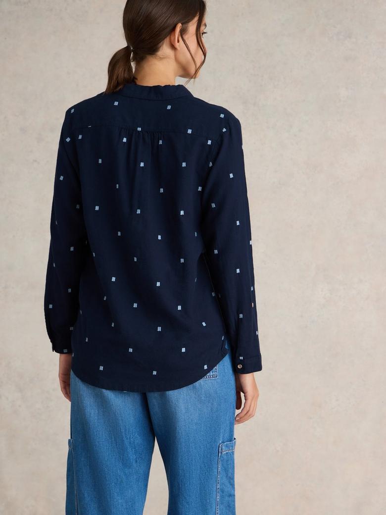 SOPHIE ORGANIC COTTON SHIRT IN DARK NAVY