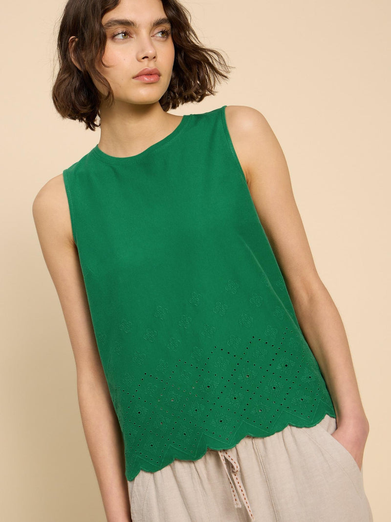 SILVIA CUT OUT VEST IN BRIGHT GREEN