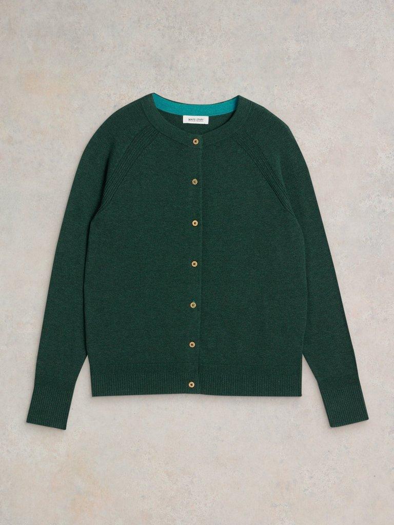 LULU LONG SLEEVE CREW NECK CARDI in DARK GREEN