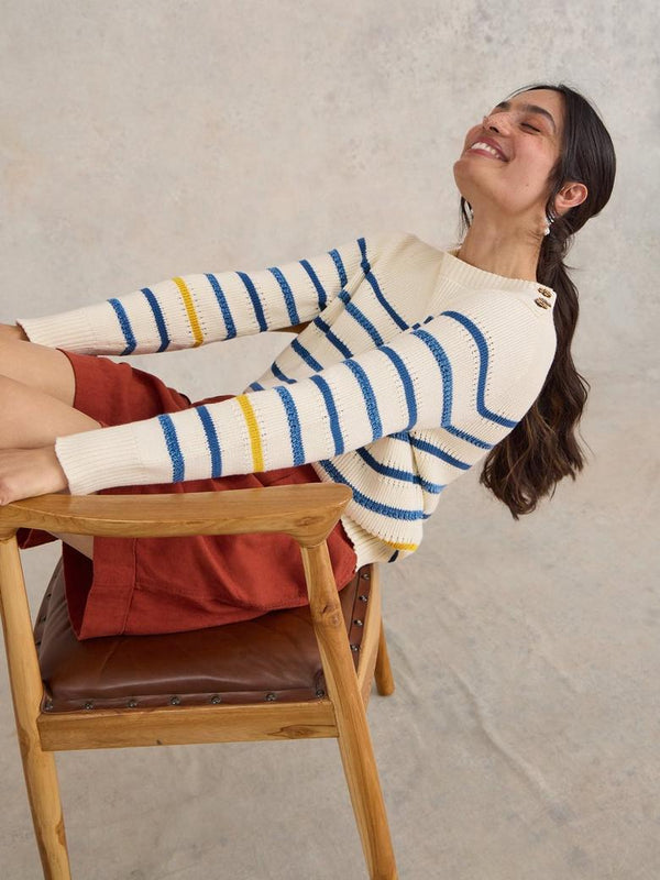 ELLIE STRIPE JUMPER IN NATURAL MULTI