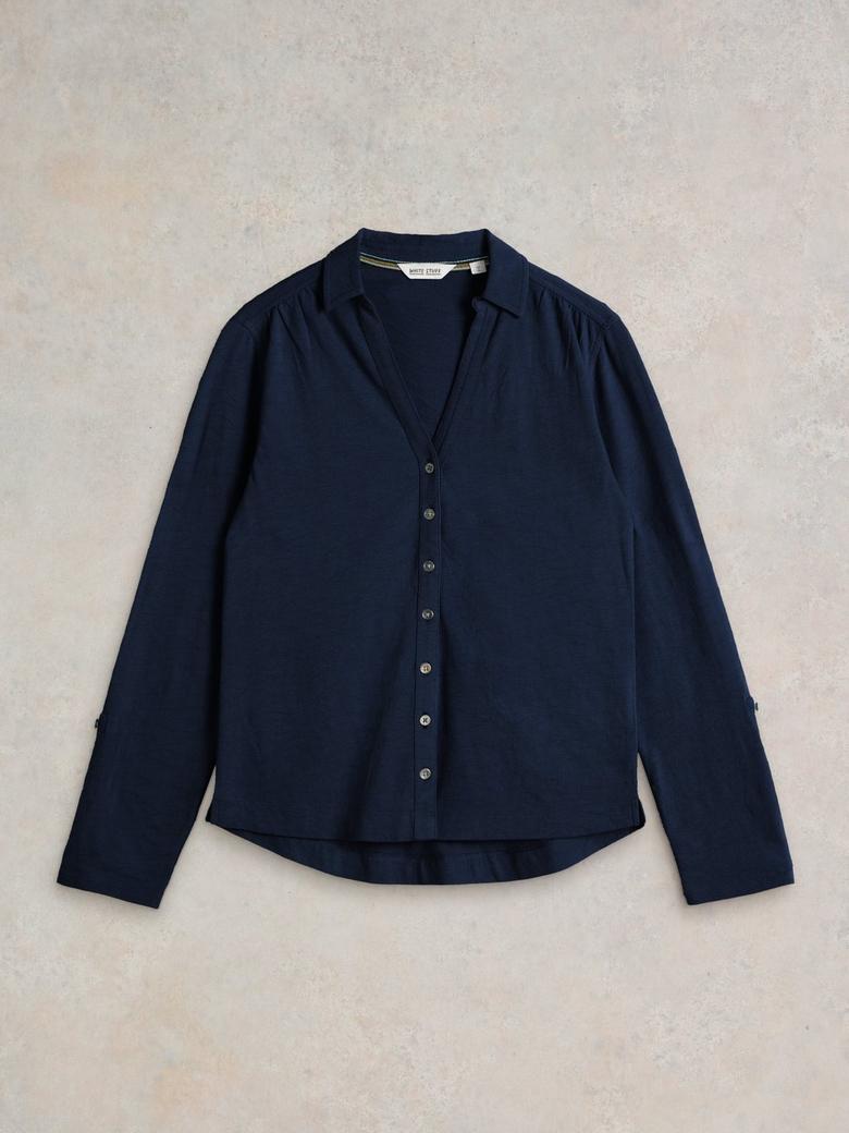 ANNIE TEXTURED SHIRT IN FRENCH NAVY