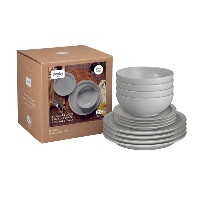 Dove Grey 12 Piece Tableware Set