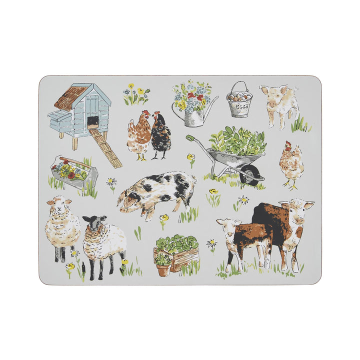 Portman Farm Placemat - 4 Pack One Size in Grey