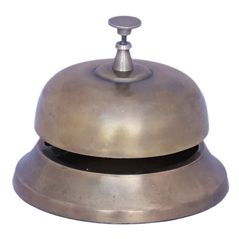 MEDIUM A/Q BRASS DESK BELL 12x12x9cm