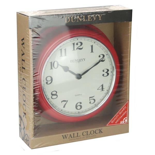 10" Deep Plastic Wall Clock - Red