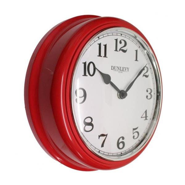 10" Deep Plastic Wall Clock - Red