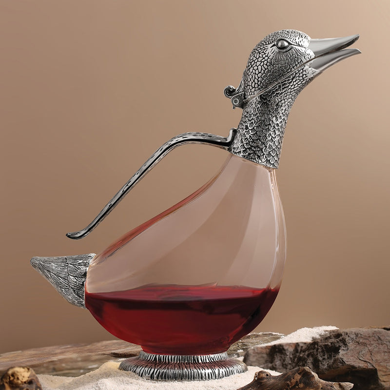 Silver Plated Duck Wine Decanter